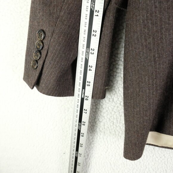 Samuelsohn Blazer Mens 44R Brown Striped Two Button Vented Wool Business Casual - Picture 11 of 15